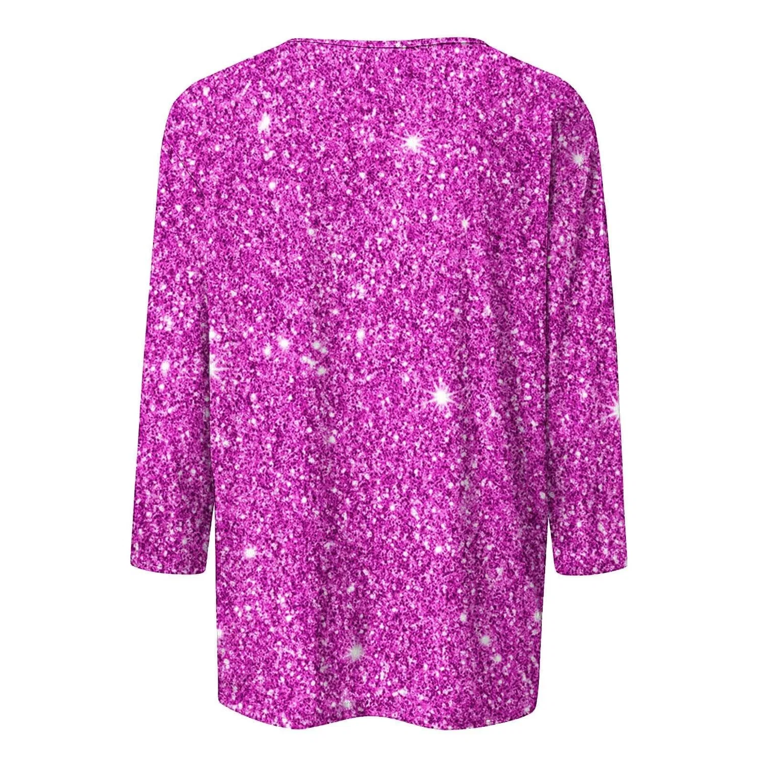 Женская футболка с блестками V-образным вырезом Retro Top, Lilla — фото 4