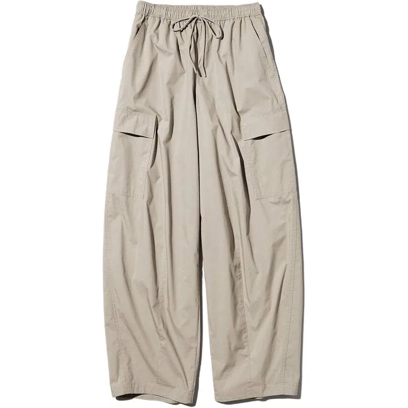 Повседневные брюки прямого кроя, Beige, UNIQLO