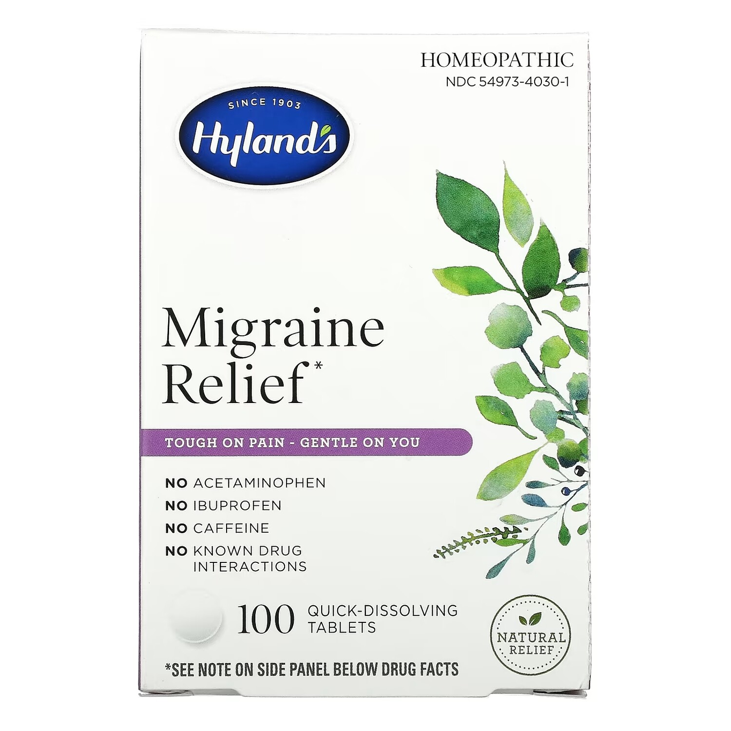 

Облегчение Мигрени Hyland's, 100 таблеток