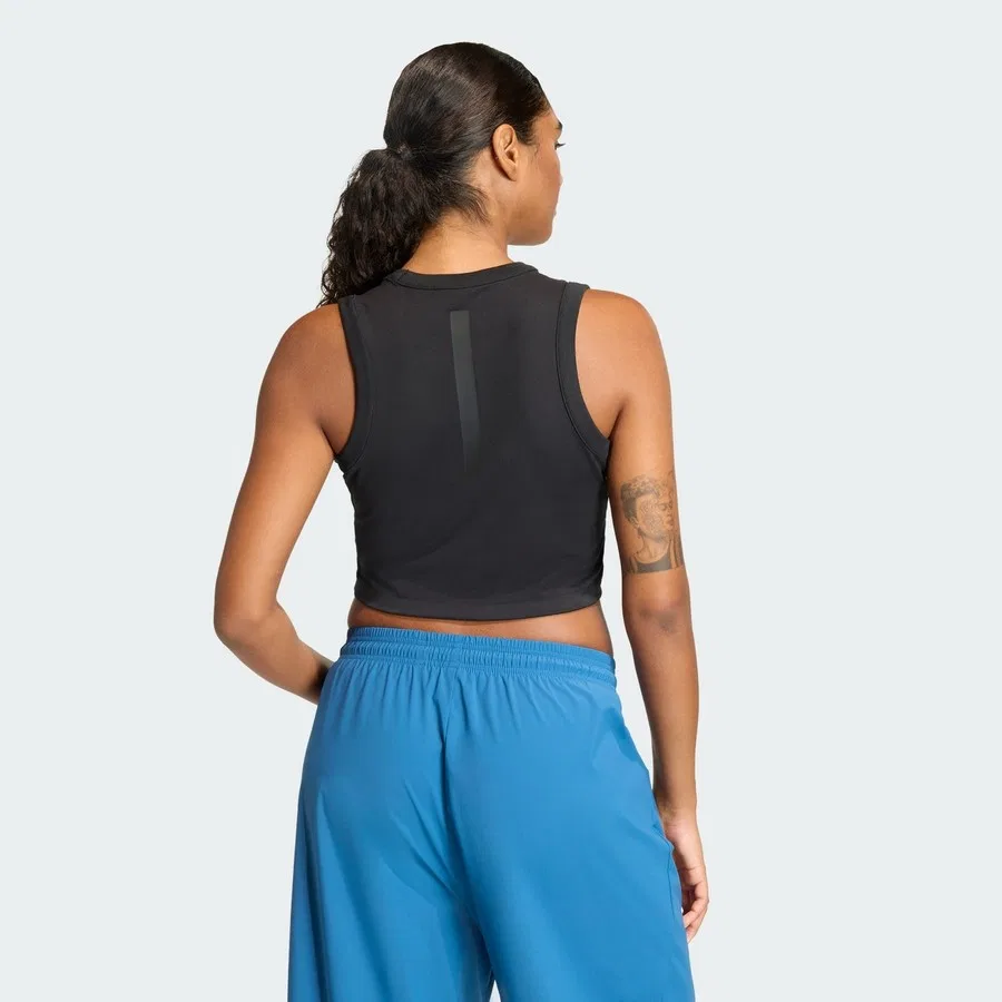 Женский топ без рукавов из быстросохнущей ткани adidas Z.N.E. Tank, Черный — фото 2