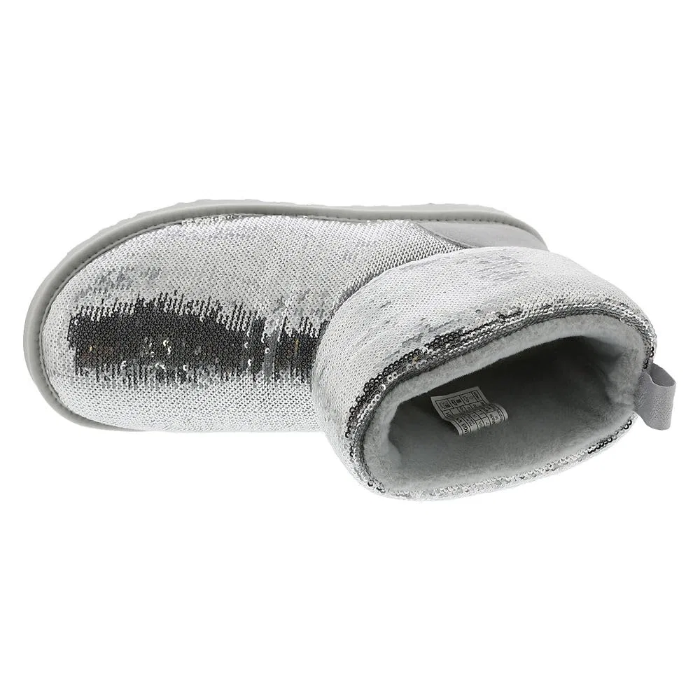Детские сапоги для девочек с блестками Classic Mini Mirror Ball UGG, Silver — фото 2