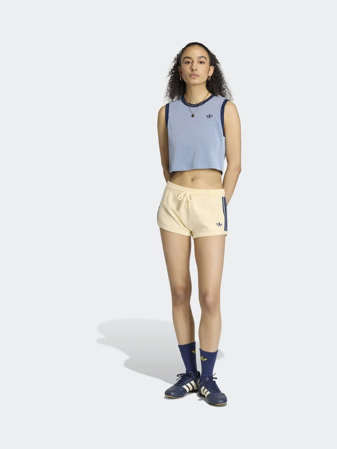 Топ без рукавов с полосками adidas Originals, синий — фото 3