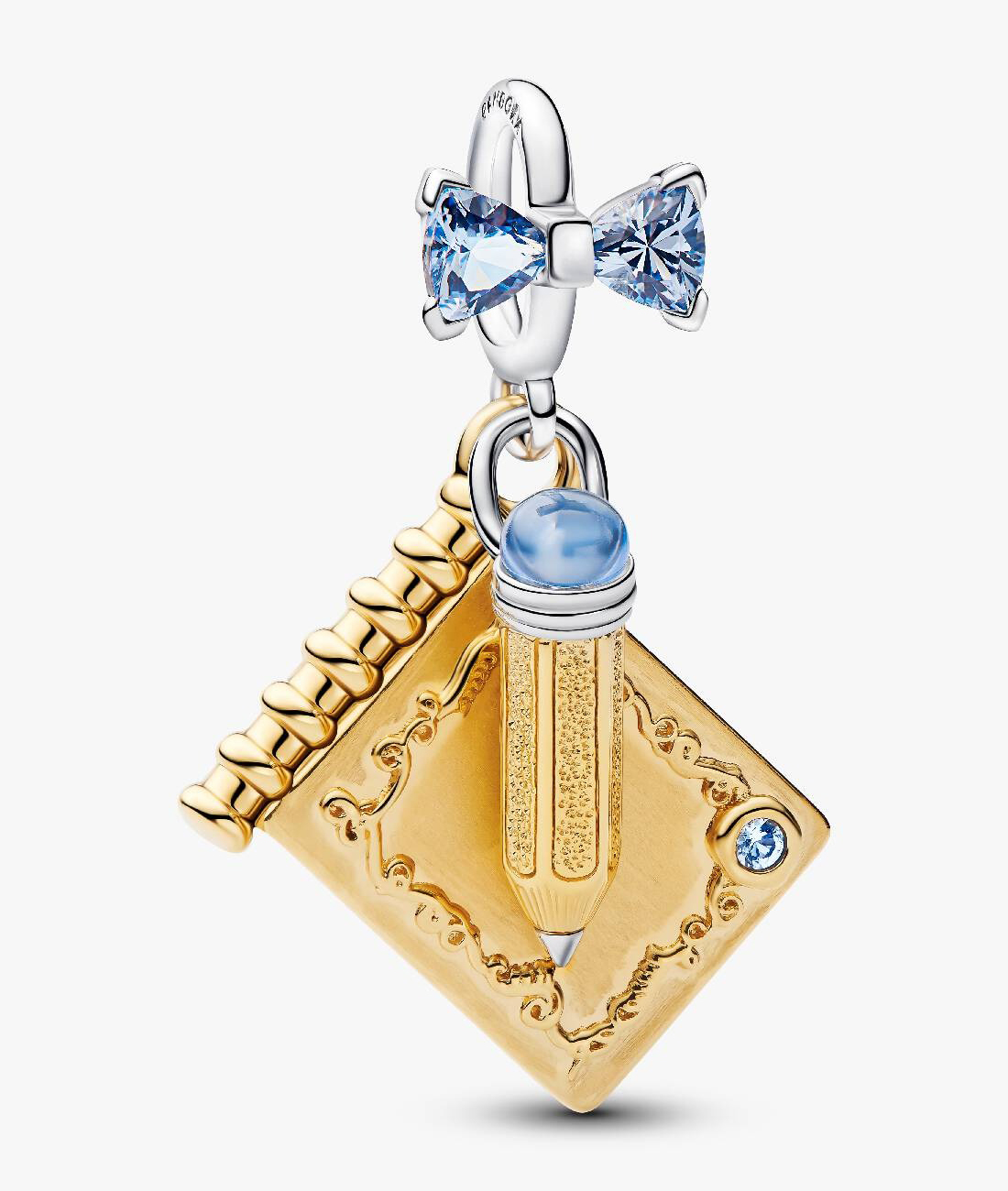 

Шарм Pandora Bridgerton Dance Card & Pencil Dangle, серебро/золото