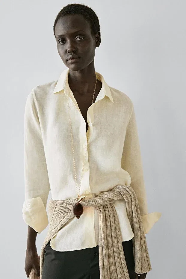Женская рубашка льняная Massimo Dutti, Sari — фото 2
