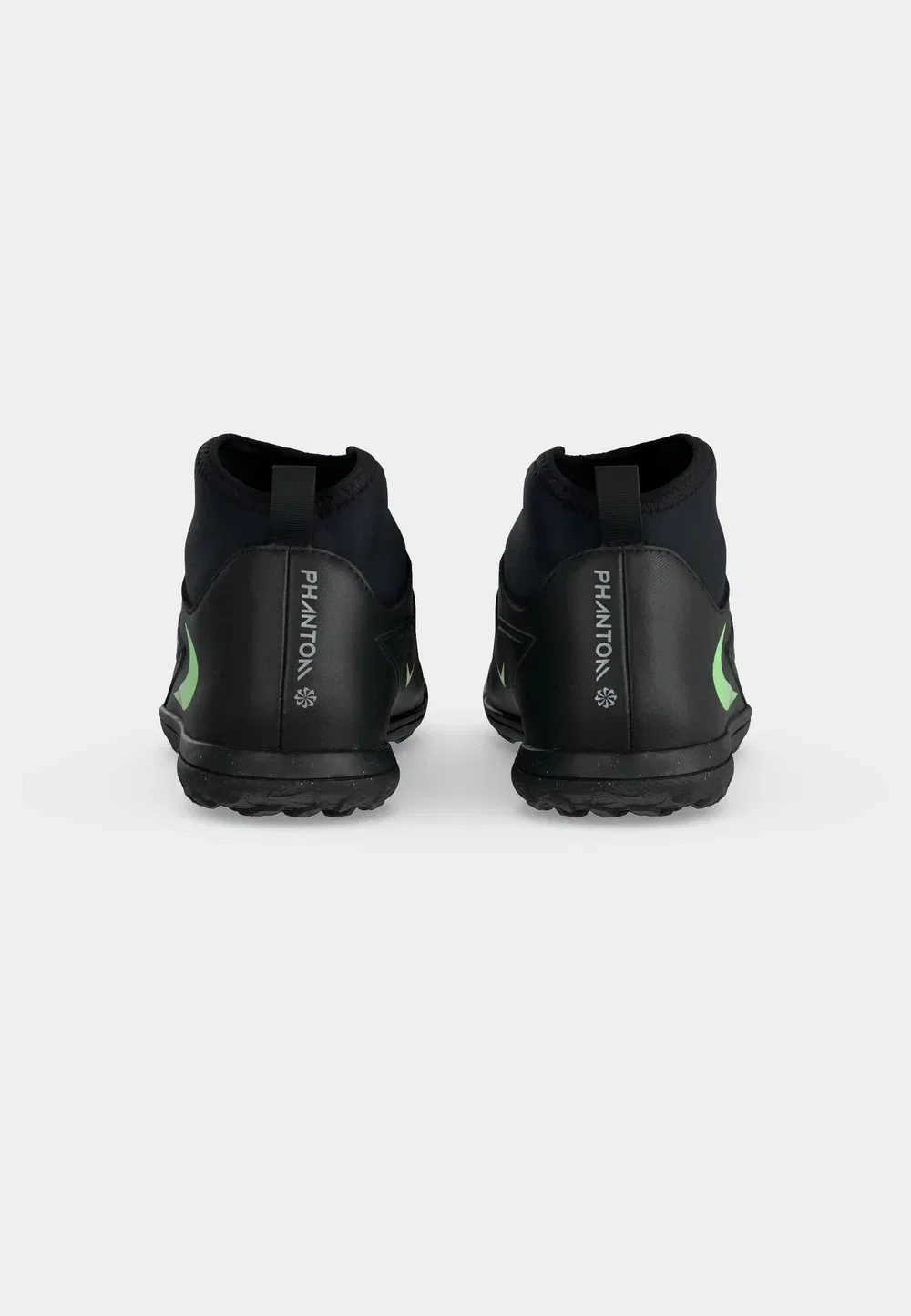 Футбольные бутсы для искусственной травы Jr Phantom 6 High Club TF унисекс Nike Performance, Black/Illusion Green — фото 4