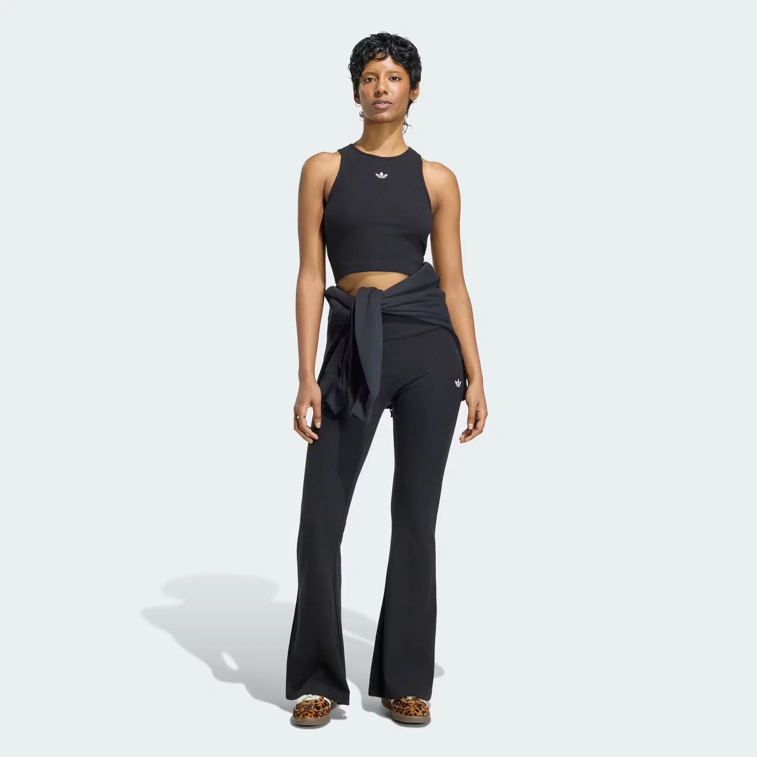 Женская майка в рубчик Essentials Rib Tank Top Adidas Originals, черный — фото 3