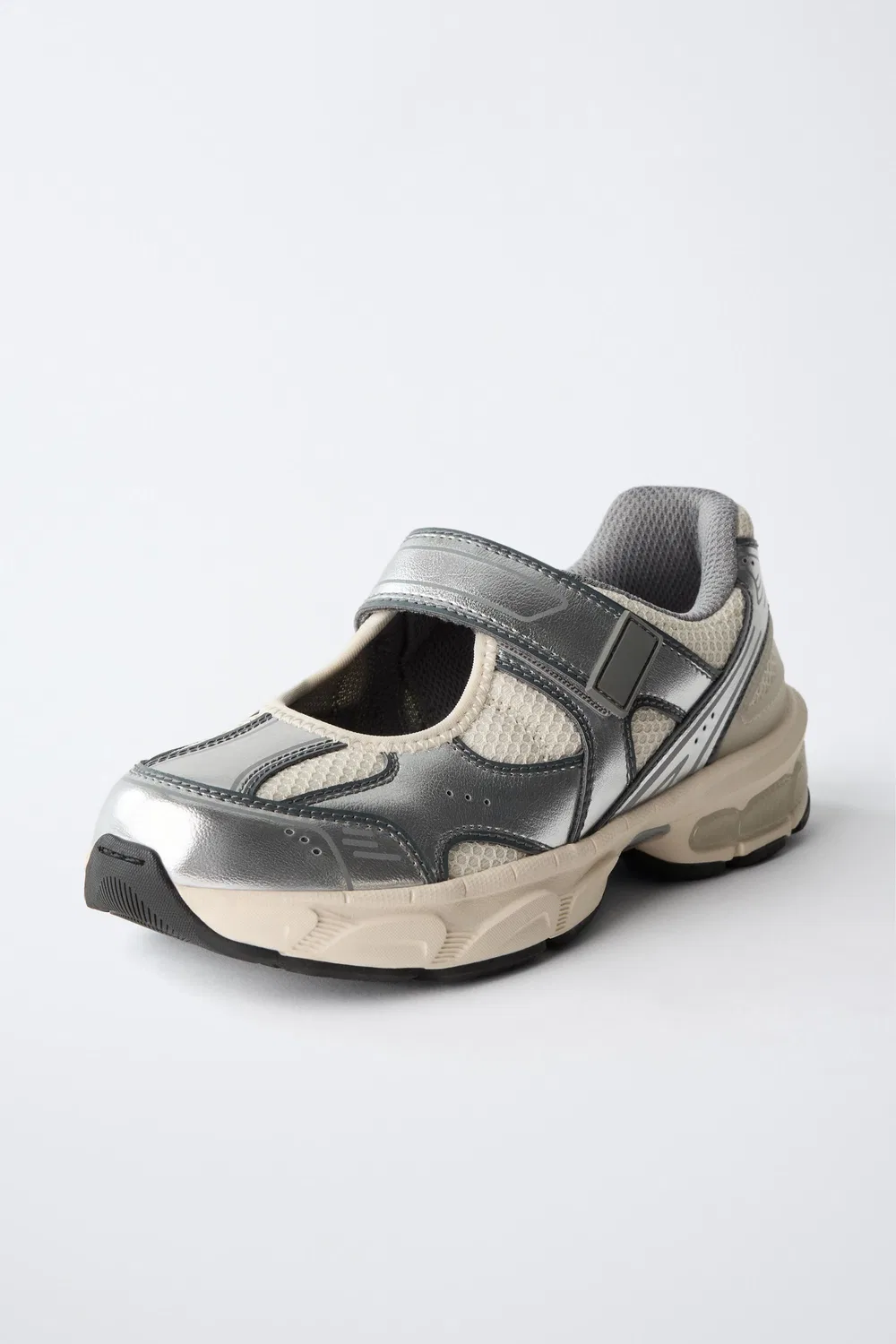 Кроссовки Metallic Open ZARA, Silver — фото 3