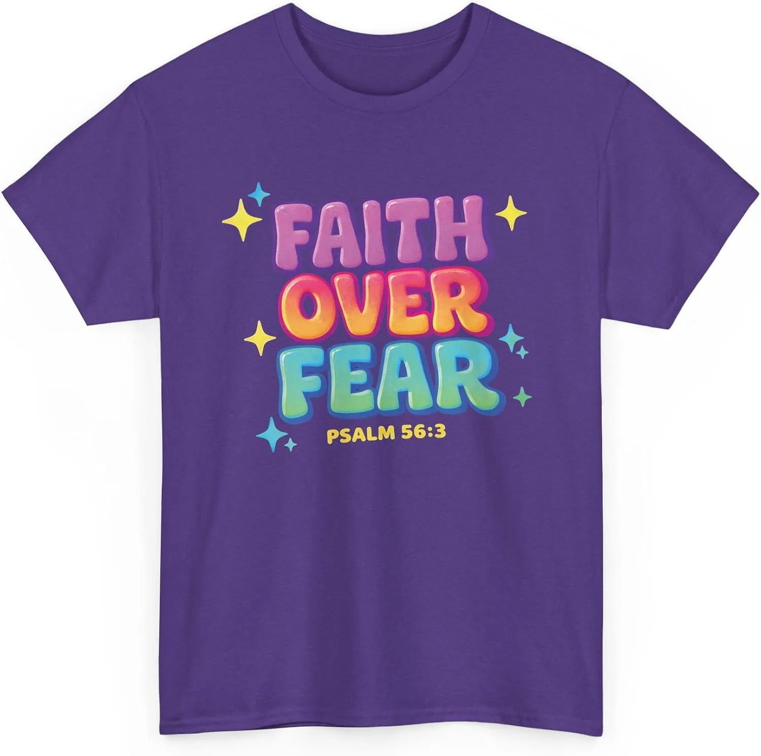 Мужская футболка с принтом Faith Over Fear, лиловый