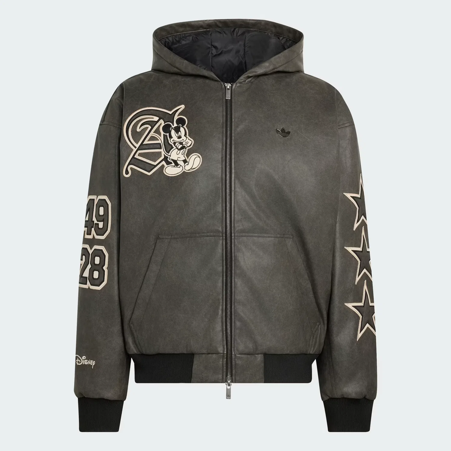 Мужская куртка на молнии с принтом Mickey Mouse Dreams Adidas Originals, черный — фото 4