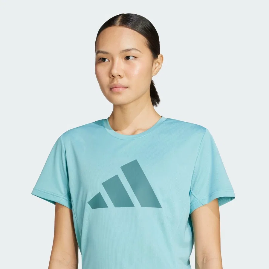 Футболка с принтом Run It Tee adidas, Зеленый — фото 4