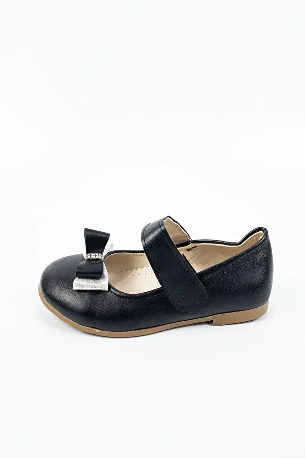 Детские балетки для девочек с ортопедической стелькой Alibo, Black