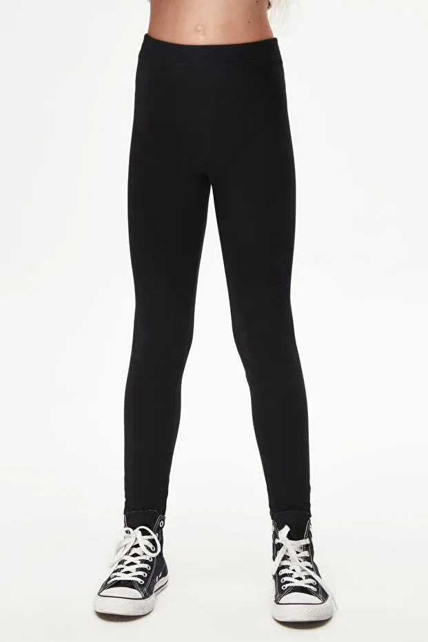 Детские леггинсы для девочек с принтом Basic Lovetti, Black — фото 2
