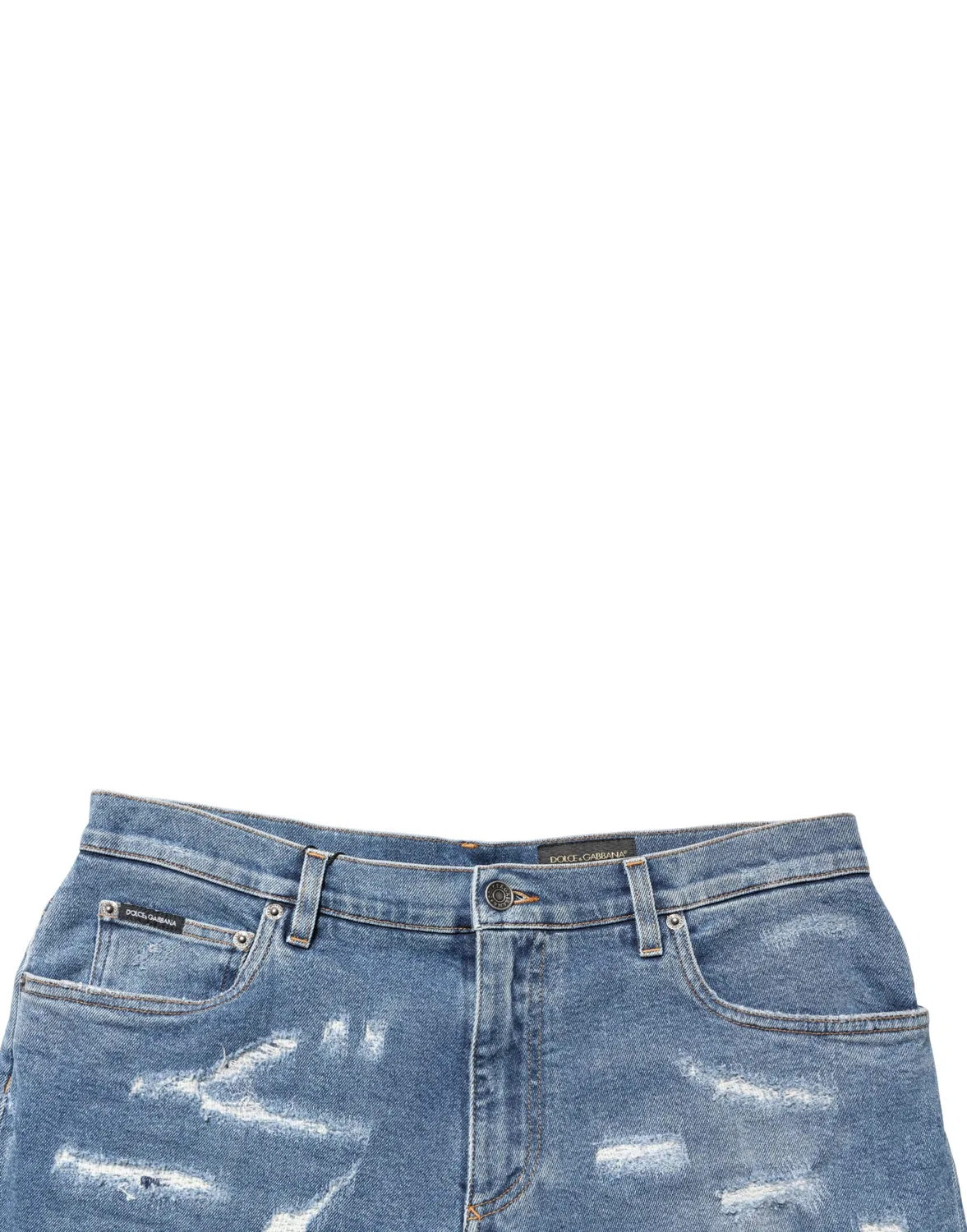 Мужские шорты-бермуды с потертостями Bermuda Denim Shorts Dolce & Gabbana, Blue — фото 2