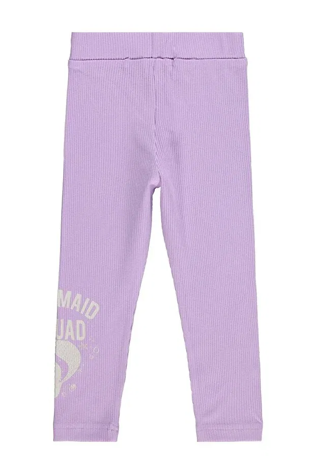 Детские леггинсы для девочек с принтом Mermaid printed leggings Civil Girls, Lilac — фото 3