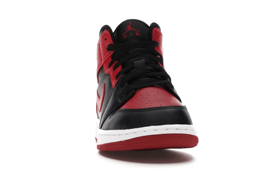 Детские кроссовки Lifestyle с высоким берцем Jordan 1 Mid Banned Jordan, Black/Gym Red-White — фото 2