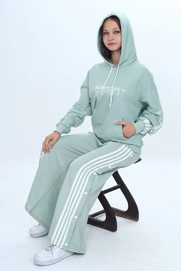 Детский спортивный комплект для девочек с принтом Asortik Kids, Green