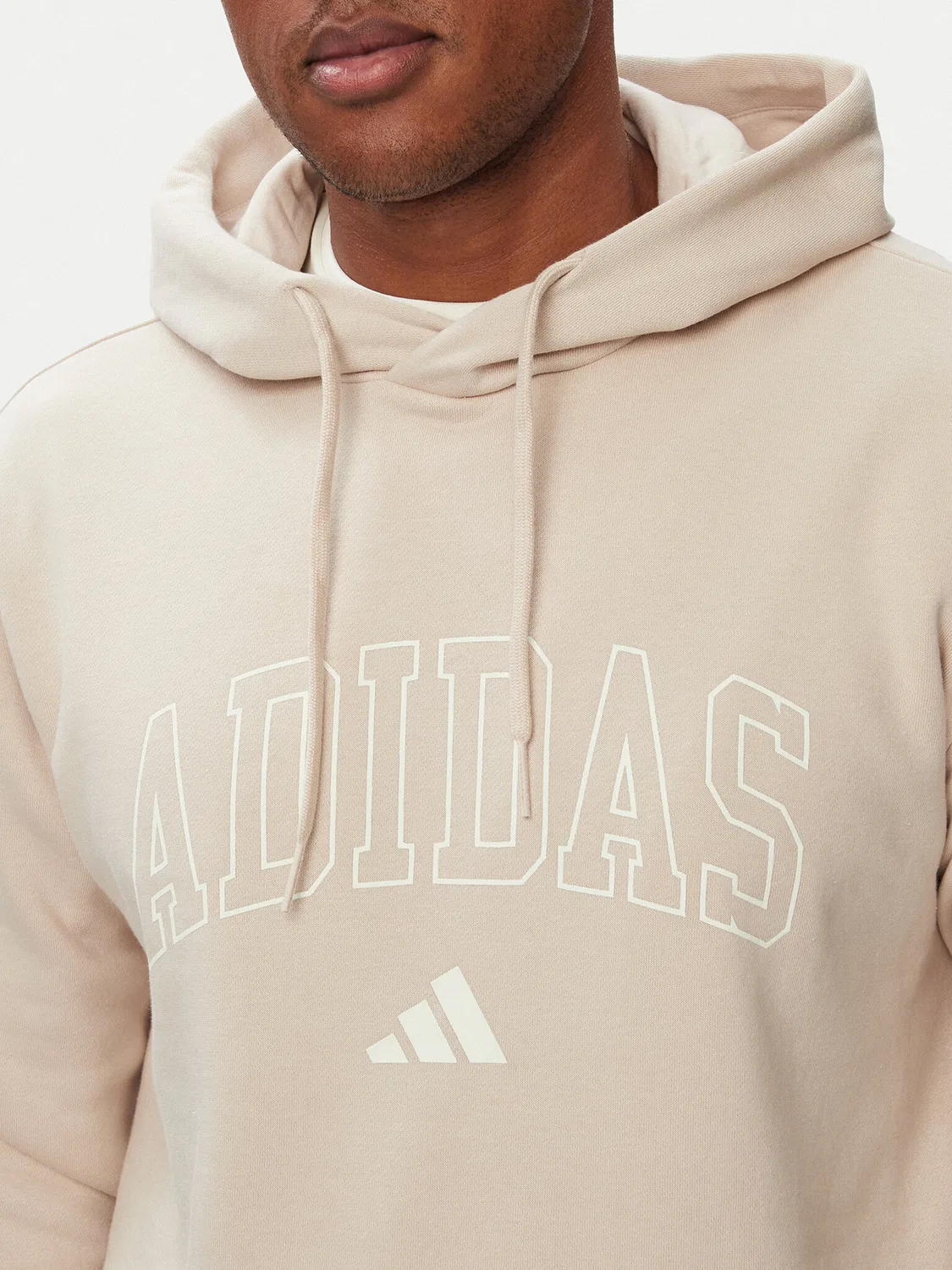 Мужская толстовка стандартного кроя Collegiate Script Graphic Hoodie Adidas, бежевый — фото 4