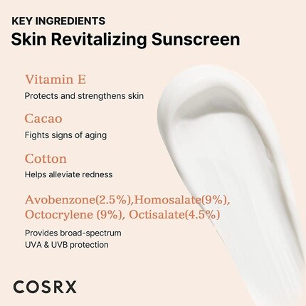 COSRX Витамин Е SPF 50+ Ежедневный солнцезащитный крем Reef Safe OTC Vitalizing 1,69 жидких унций / 50 мл — фото 3