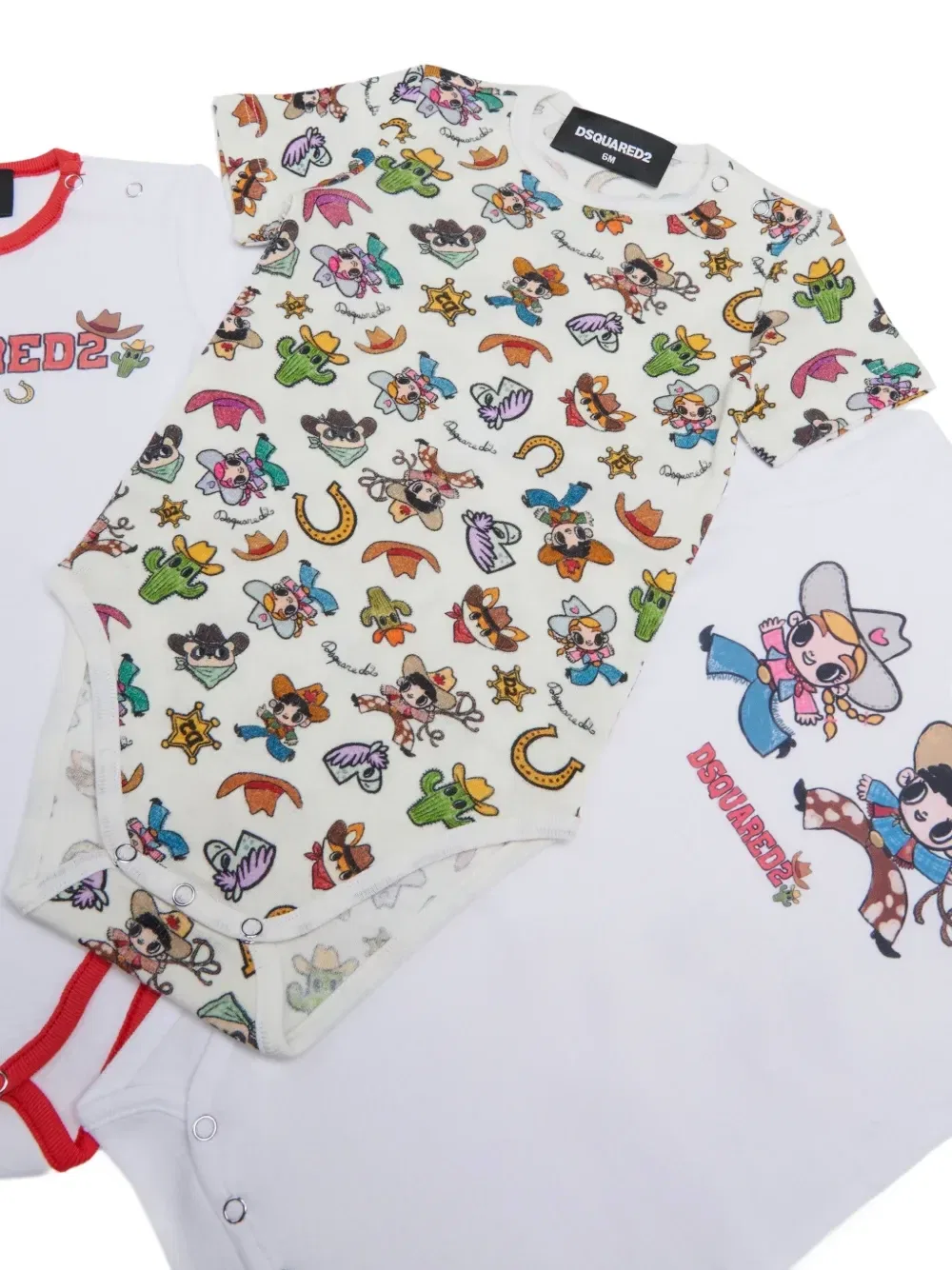 Комплект из трех боди с логотипом Dsquared2 Kids, бежевый — фото 4