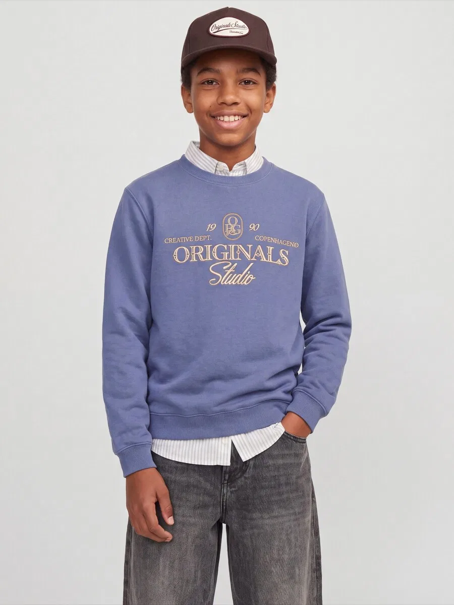 Детская толстовка Jack & Jones Junior темно-синего цвета — фото 2