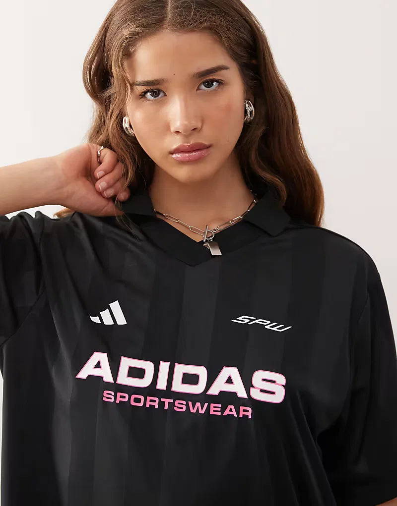 Футболка Adidas Originals House of Tiro, черный — фото 4
