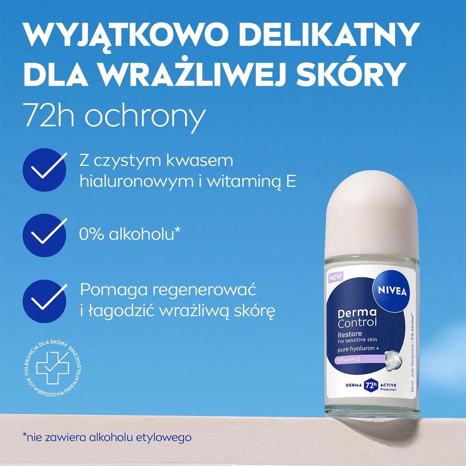 Антиперспирант-ролик Derma Control Restore, NIVEA, 50 мл, Fresh — фото 2