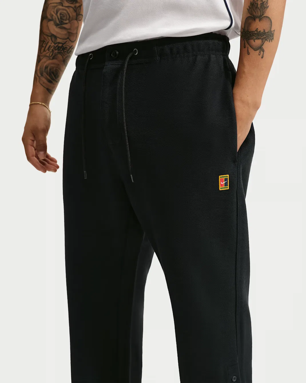 Мужские брюки из французской махровой ткани с открытым низом Nike Club Rules, Black/Obsidian/Black/Black — фото 2