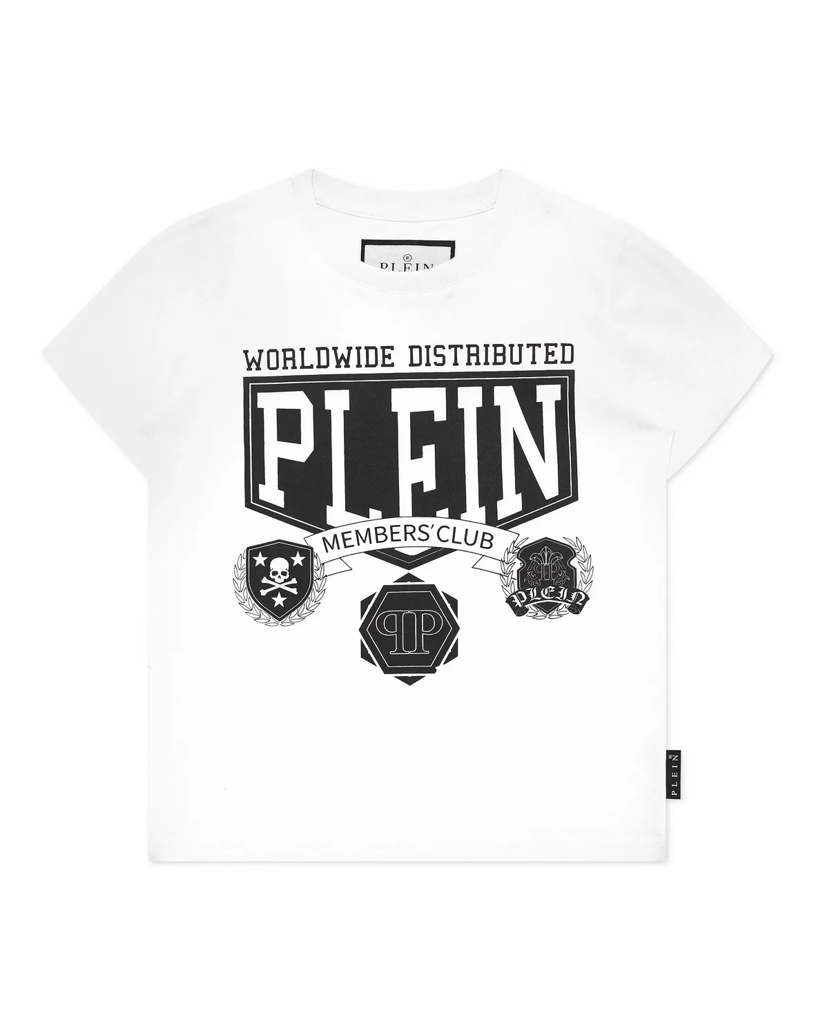 Детская футболка с круглым вырезом и принтом College PHILIPP PLEIN, White