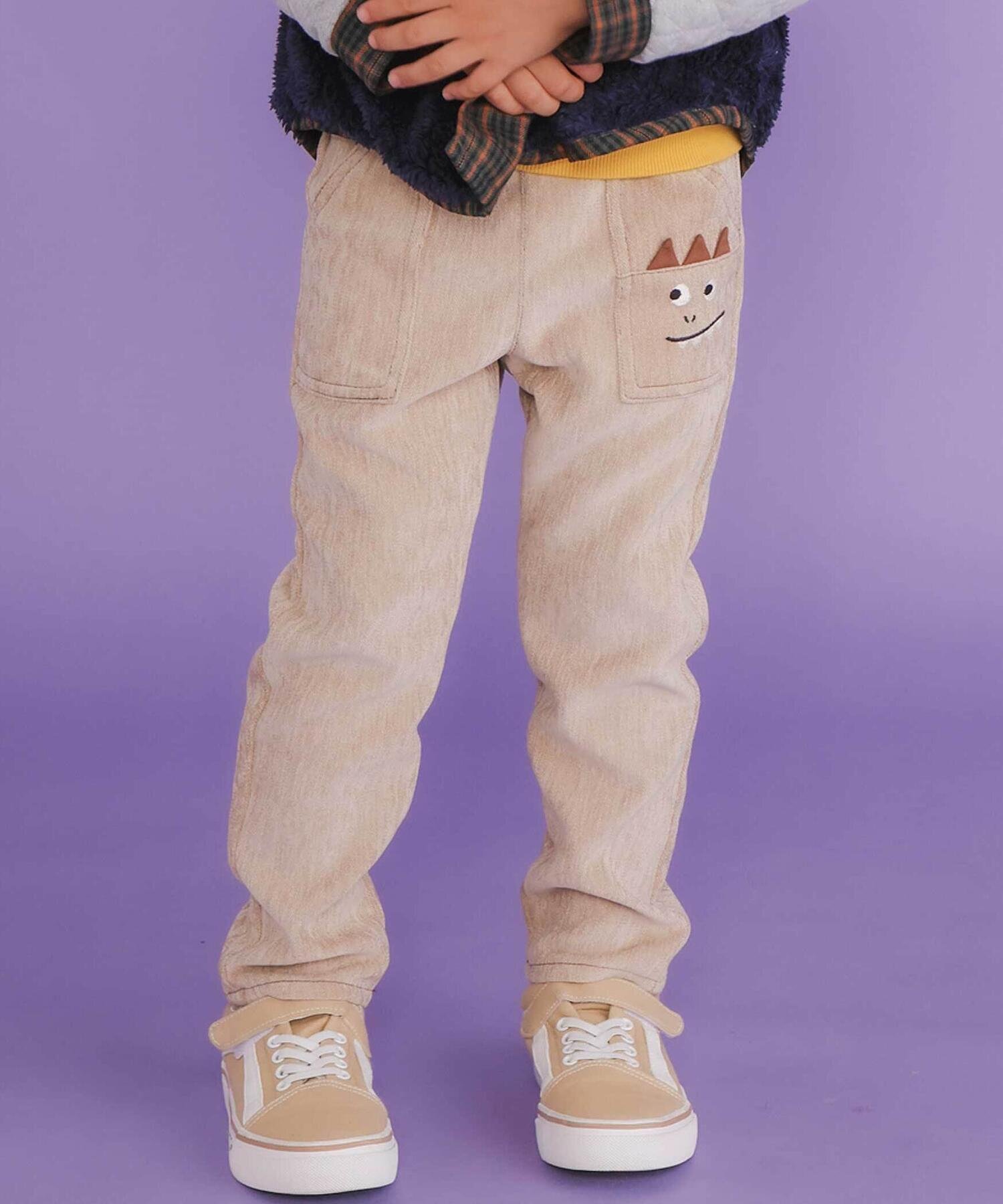 Длинные брюки с карманами в виде динозавров (80-120 см) SLAP SLIP, Beige