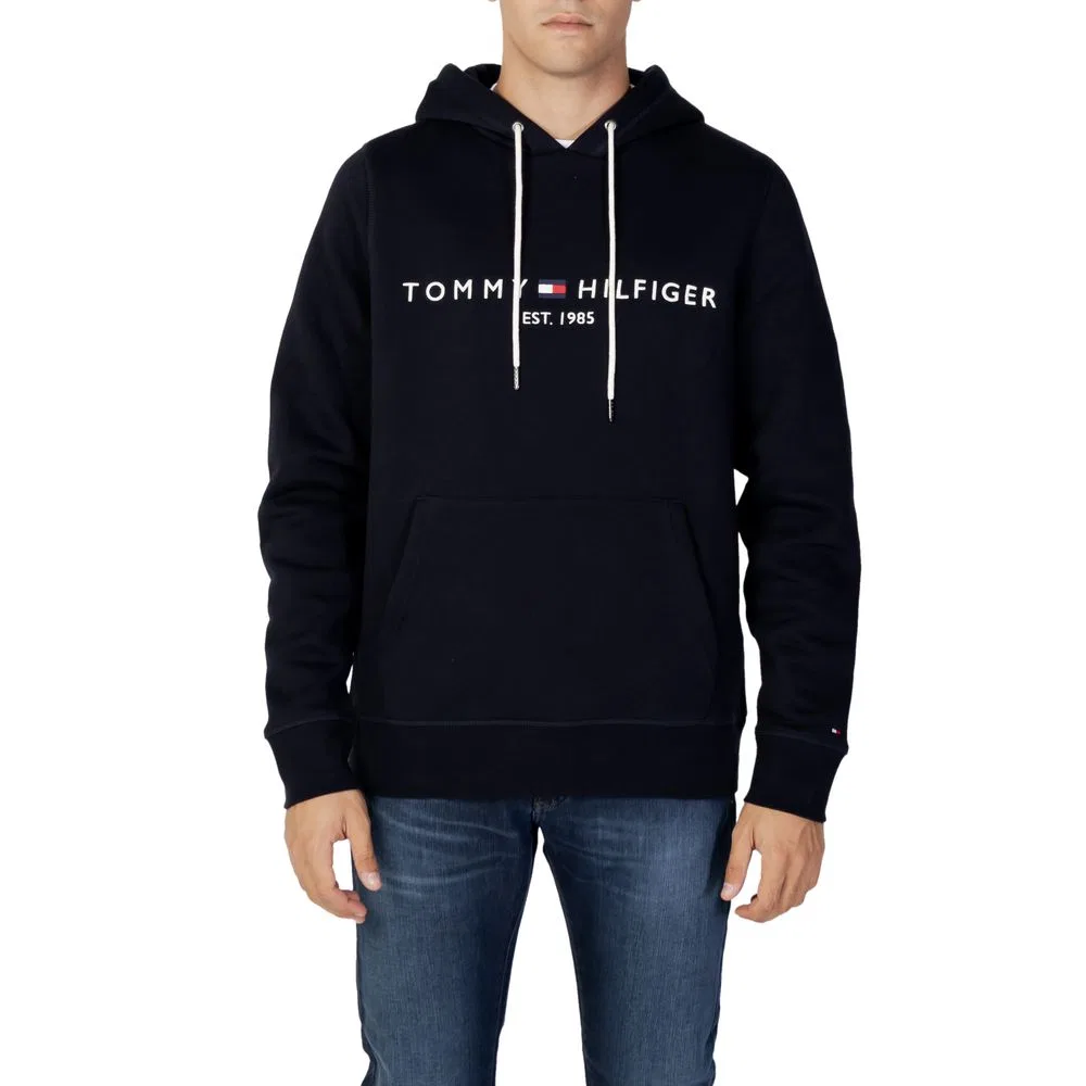Мужское хлопковое худи с логотипом Tommy Hilfiger, Blue