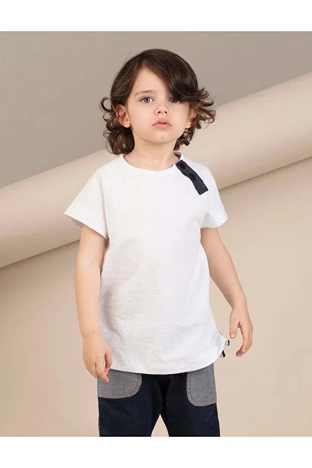 Детская футболка для мальчиков хлопковая Ollie&Olla, White