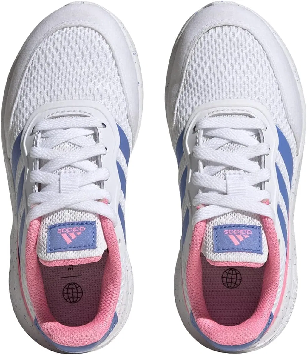 Детские кроссовки для мальчиков на шнуровке Nebzed adidas, Cloud White-Blue Fusion-Beam Pink — фото 2