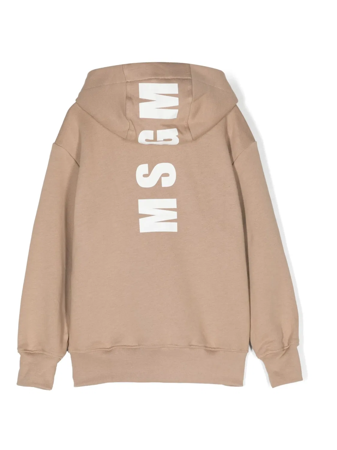 Худи с логотипом и молнией MSGM, бежевый — фото 2