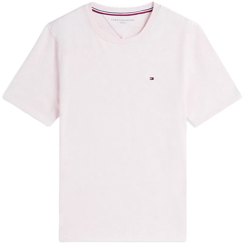 Футболка с круглым вырезом, повседневная, Tommy Hilfiger, Pink