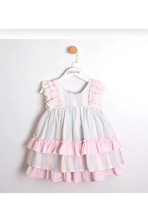Детское платье для девочек с воланами Festive Colorful Dress Alvadonna, Pink — фото 2