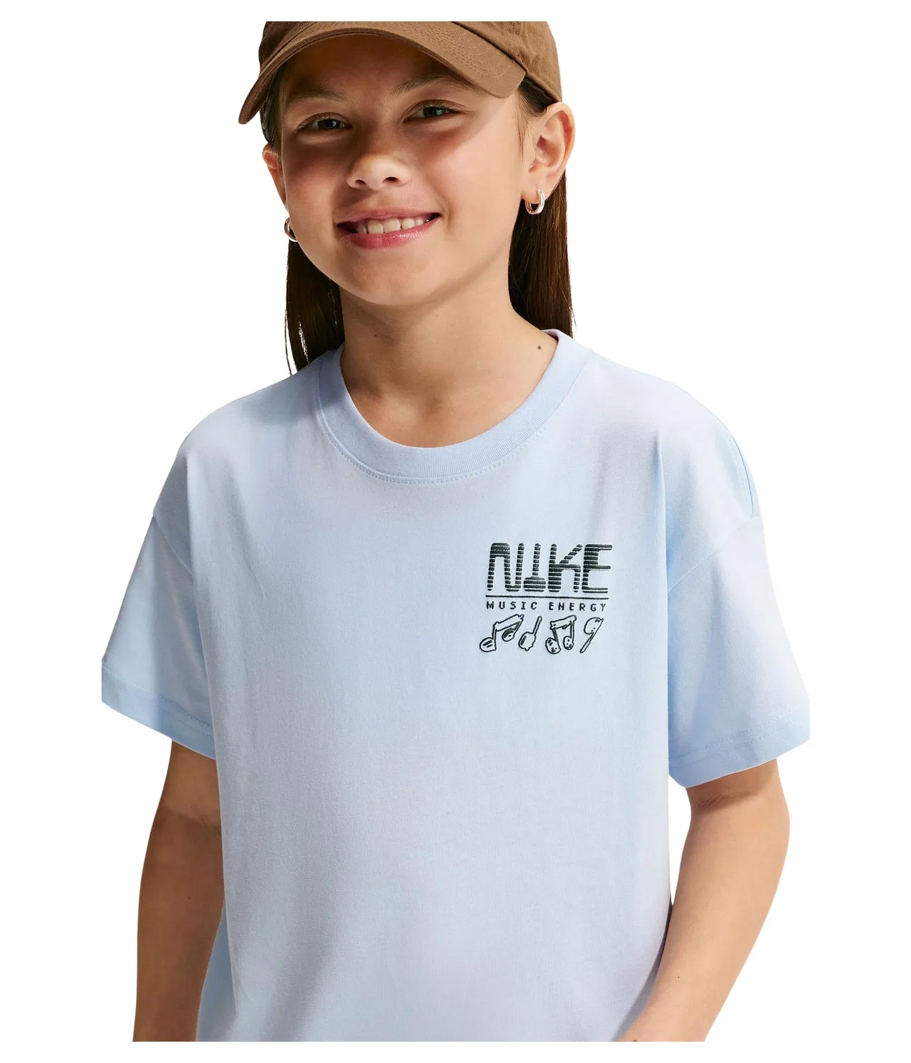 Спортивная футболка Swoosh Sounds 90-х (для маленьких и больших детей) Nike Kids, Hydrogen Blue — фото 3