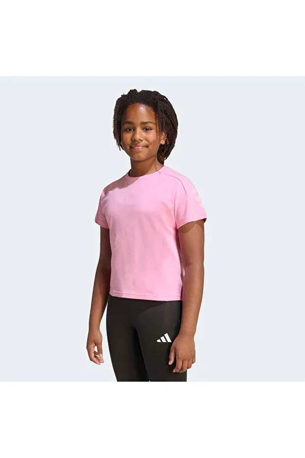 Детская футболка для девочек с коротким рукавом Future icons 3-stripes kids pink t-shirt Adidas, Pink