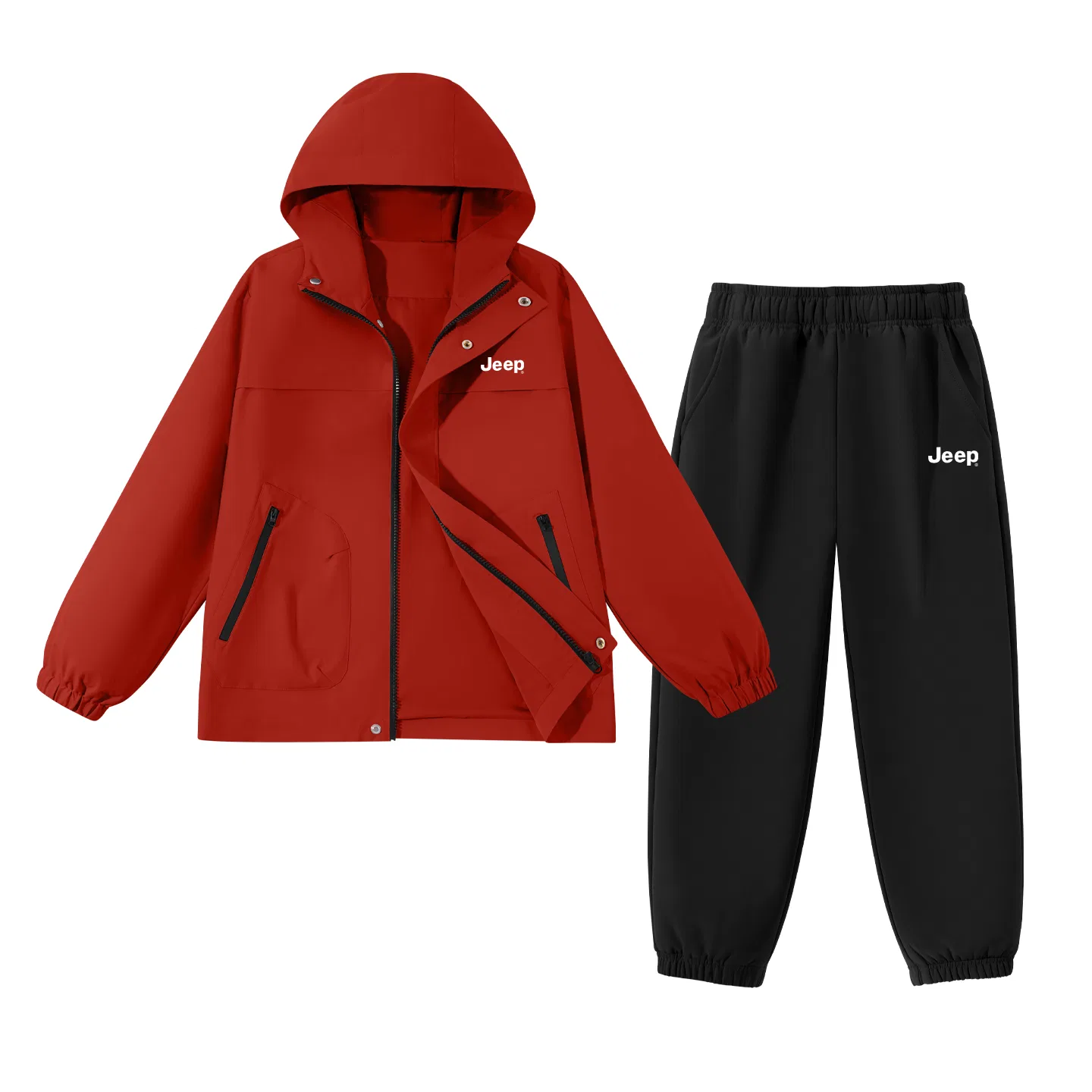 Детский спортивный костюм с капюшоном, Lava Red/E White K-Black/E White K, Jeep