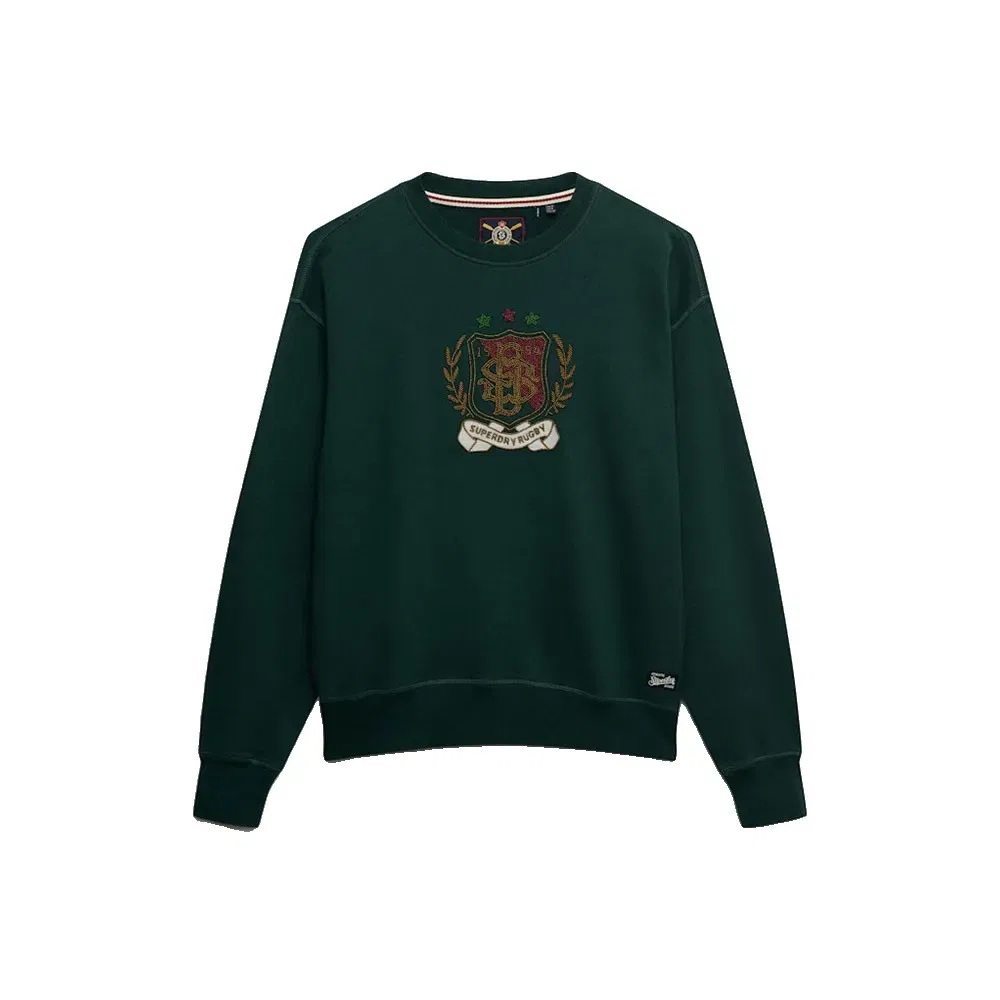 Свитшот свободного кроя Crest Loose Crew Superdry, зеленый — фото 3