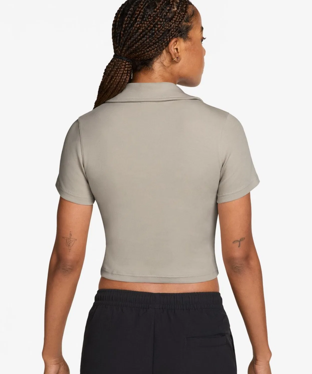 Женская футболка-поло с коротким рукавом Nike NSW ESSNTL S/S Polo CRP TO, Light Grey — фото 2