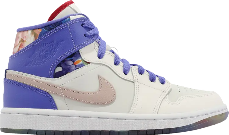 

Кроссовки Wmns Air Jordan 1 Mid SE Valentines Day Bouquet, белый