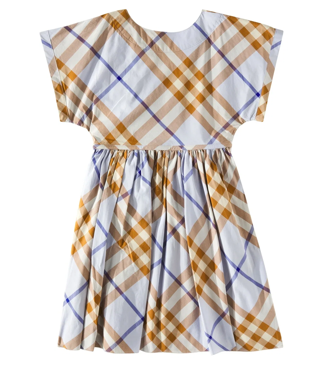 Платье из хлопка Burberry Check BURBERRY KIDS, синий — фото 3