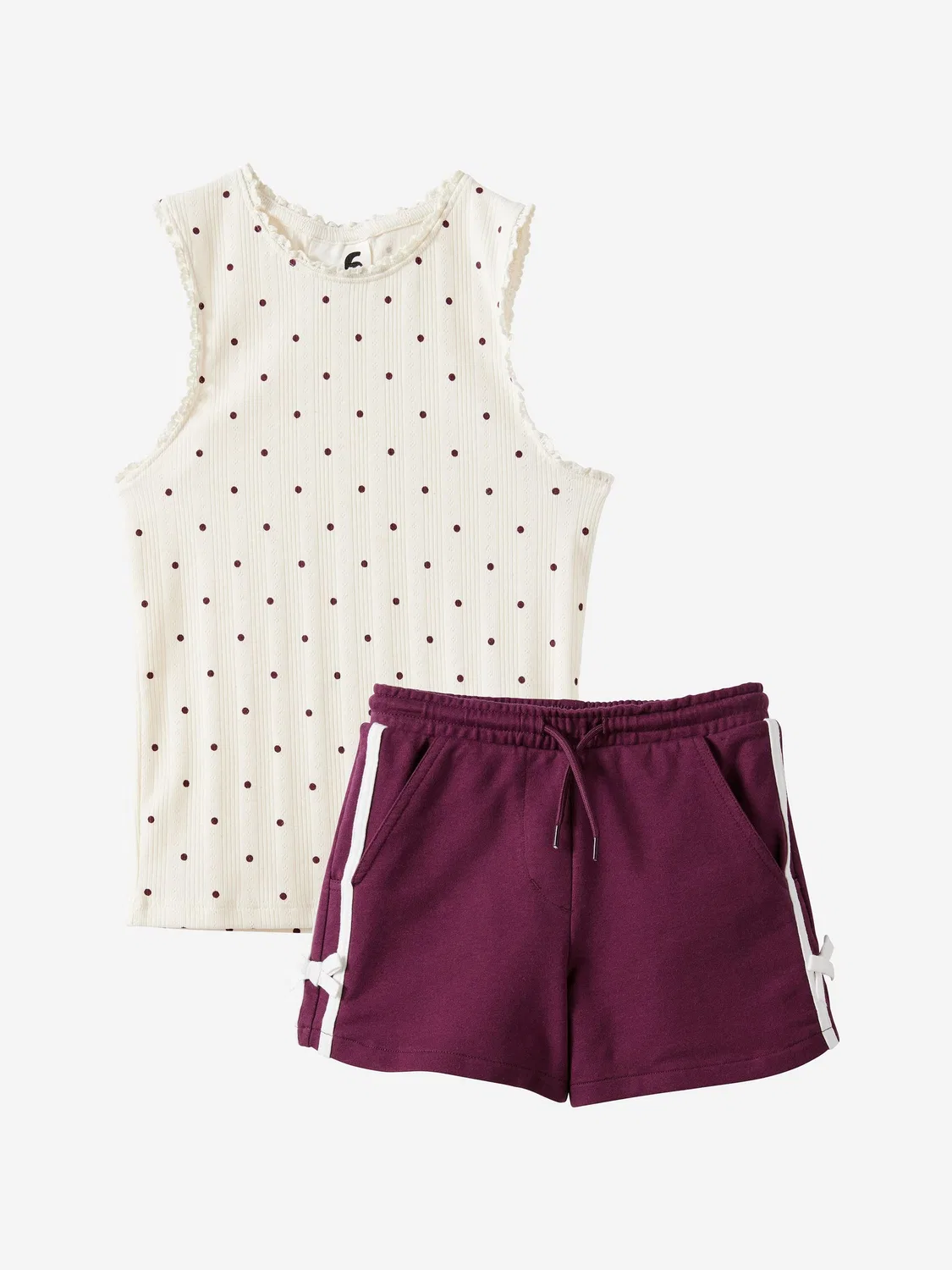 Комплект из топа и шорт Cotton On White Fitted Essential Tank & Kelcey Shorts Set, белый