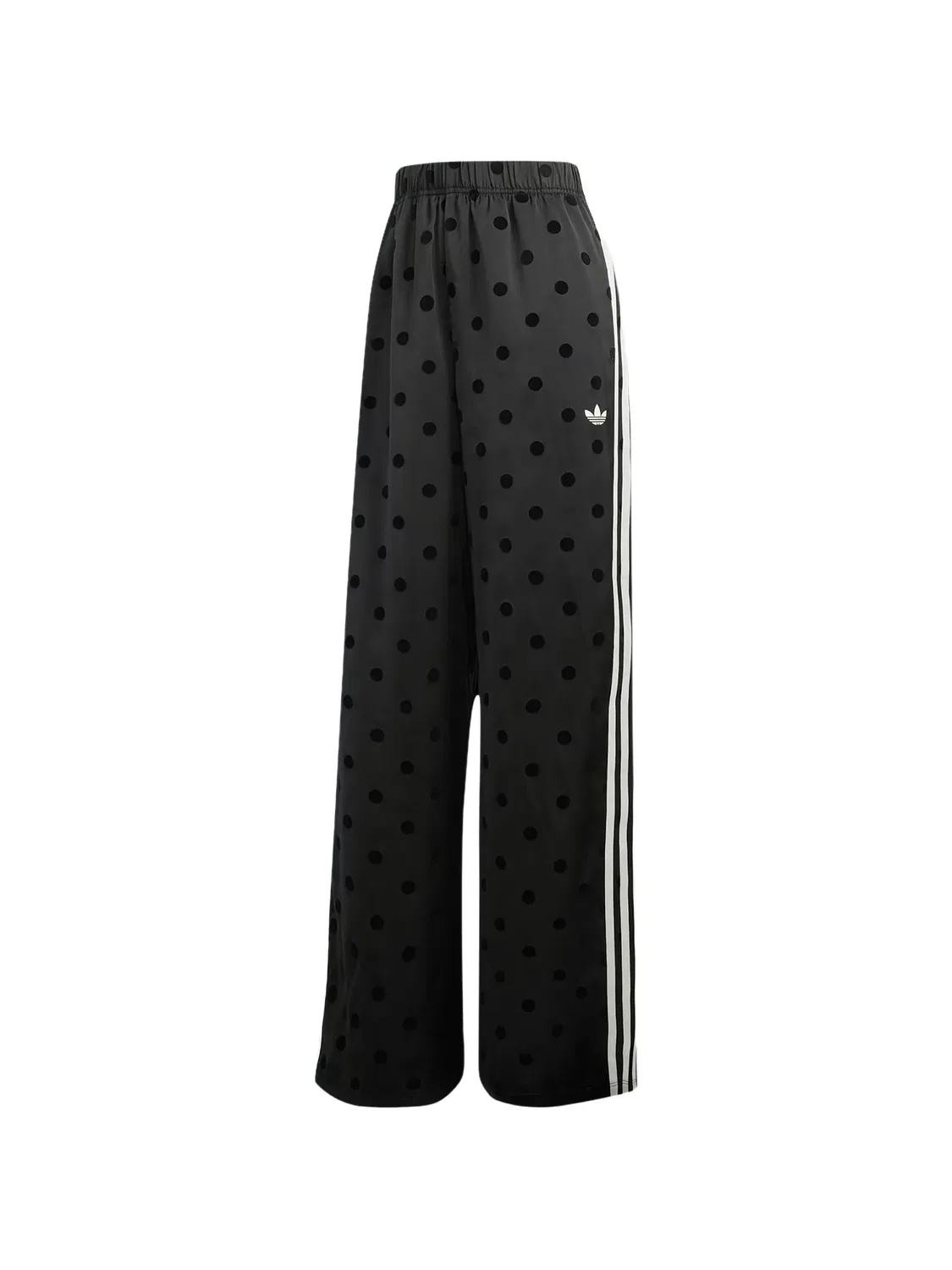 Атласные спортивные брюки в горох Adidas, черный