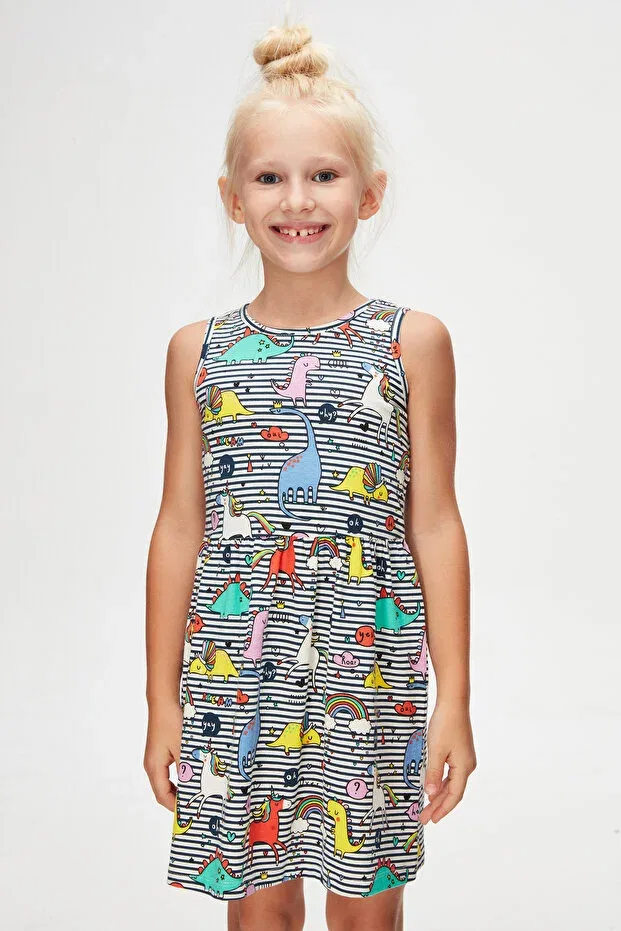 Детское платье для девочек с принтом Rainbow Unicorn Lovetti, Patterned — фото 3