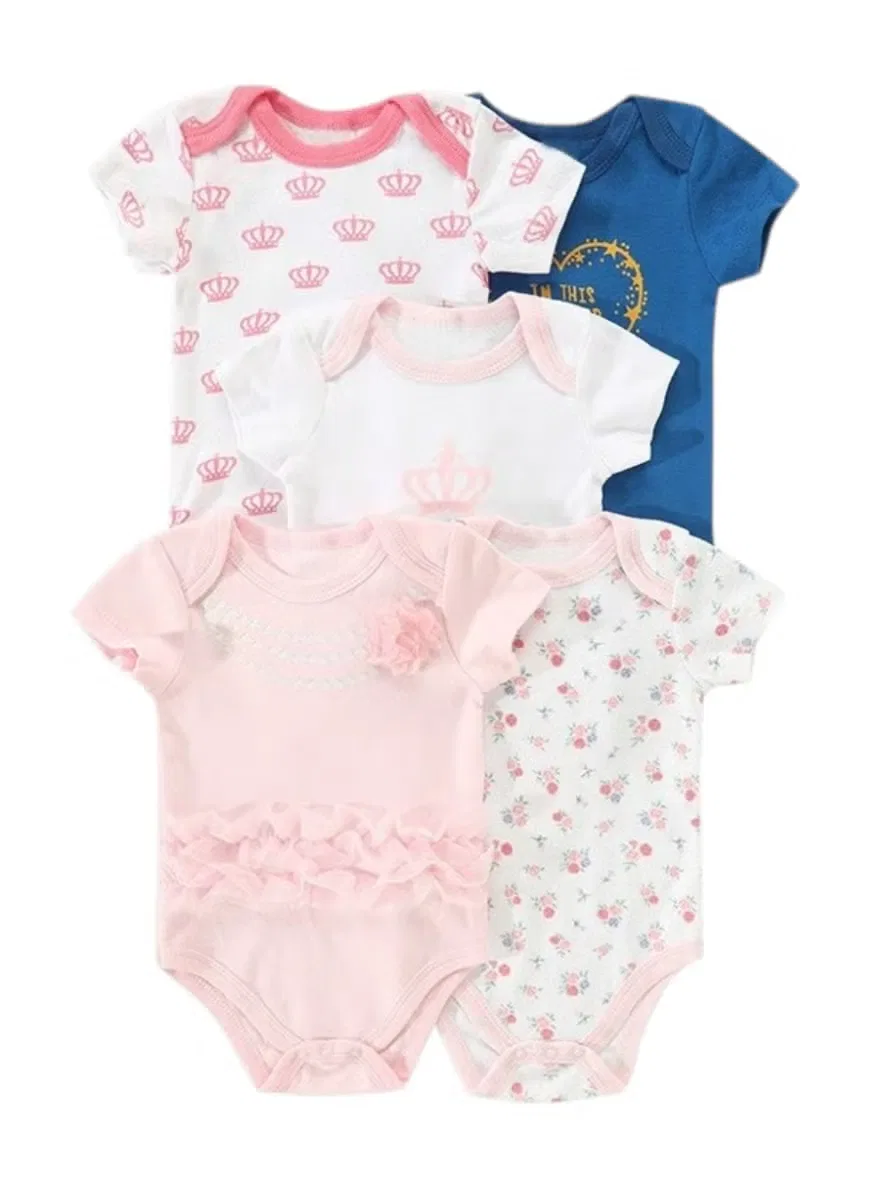 Боди-комбинезон с коротким рукавом, комплект из 5 предметов Little Princess Bambimici, разноцветный