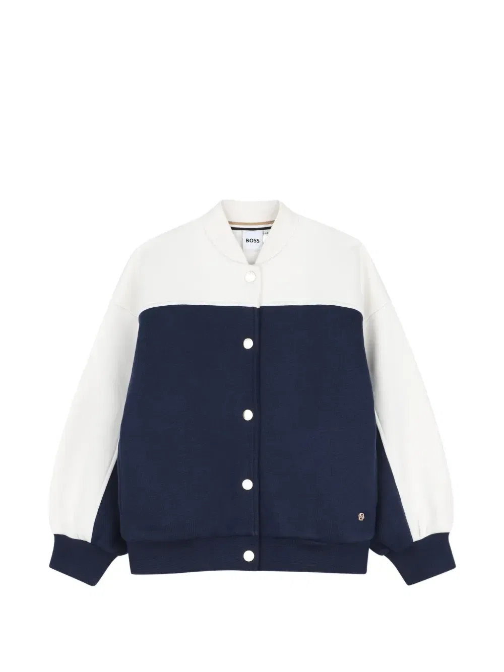 Кардиган в стиле колор-блок на кнопках Boss Kidswear, белый