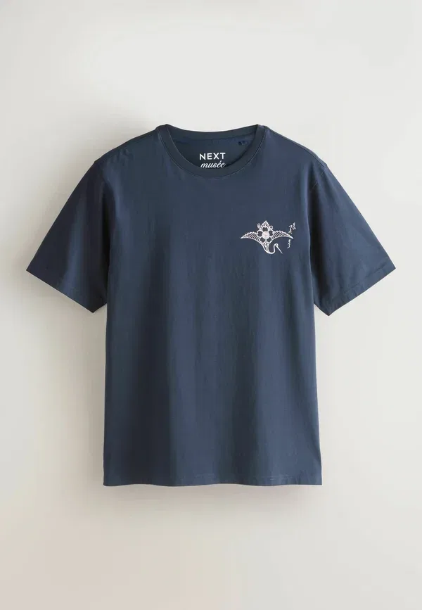 Футболки с принтом 3 штуки, Regular fit, Artist T-shirt, Next, Navy, White, белый/темно-синий — фото 2