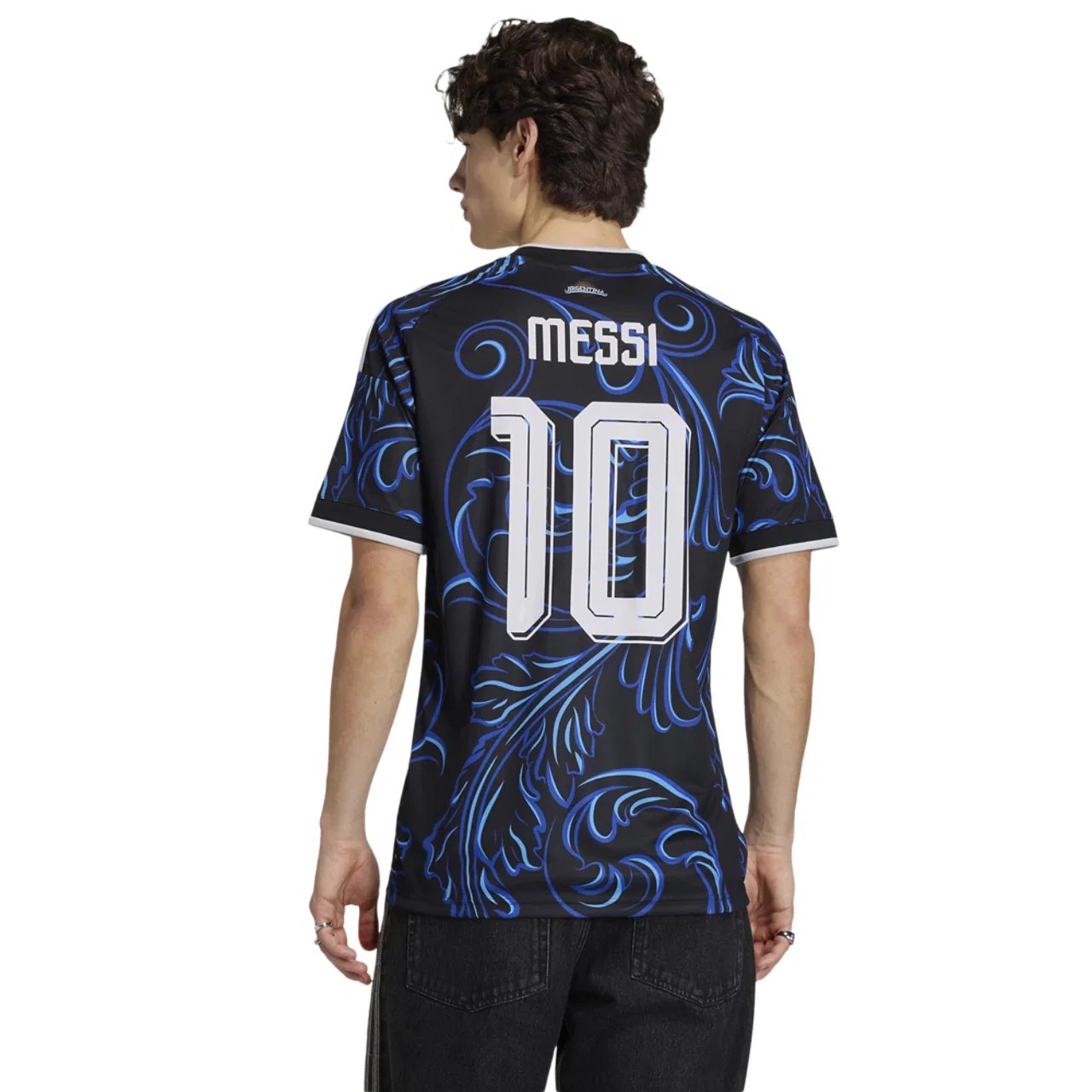 Мужская футболка Argentina 26 Away Messi Adidas, черный — фото 4