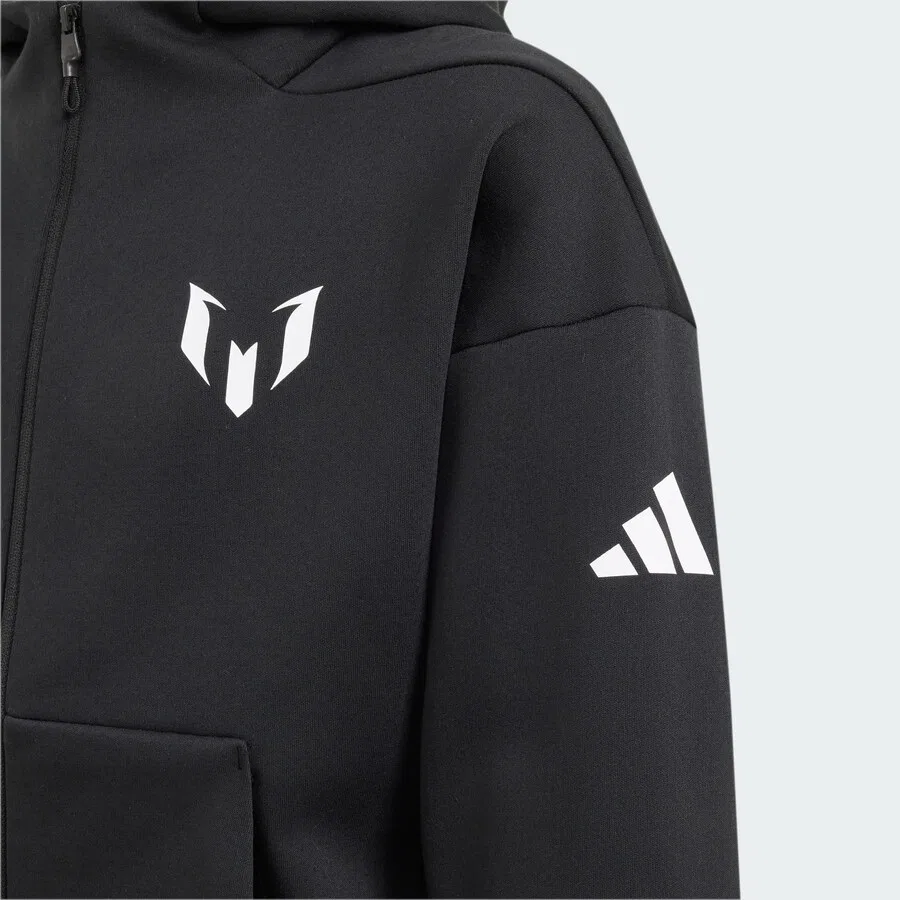 Толстовка на молнии ADIDAS PERFORMANCE Athletic 'Messi ZNE' черного цвета — фото 3